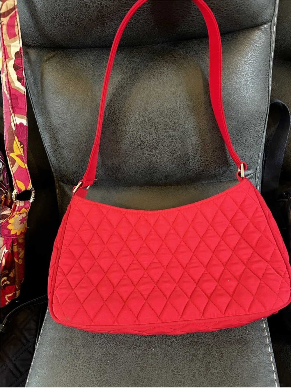 Vera Bradley “Laura” Quilted Red Shoulder Bag - Women's Tote